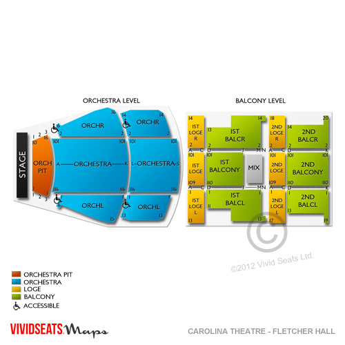 Carolina Theatre Fletcher Hall Seating Chart Vivid Seats