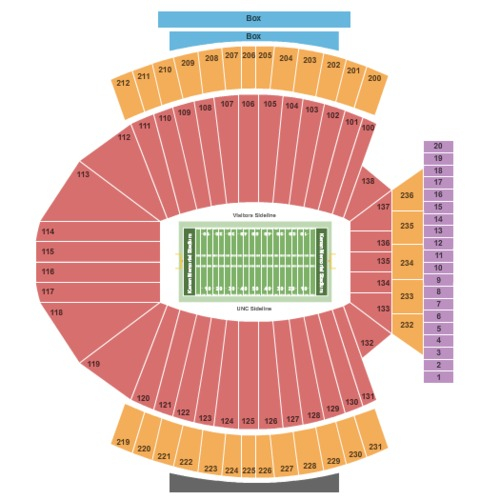 Kenan Memorial Stadium Tickets Seating Charts And Schedule In Chapel 