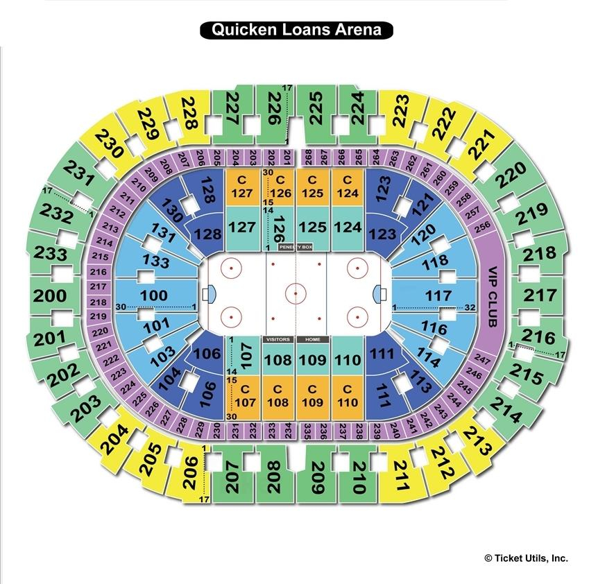 Quicken Loans Arena Cleveland OH Seating Chart View