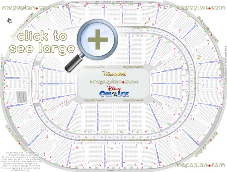 Smoothie King Center Arena Seat Row Numbers Detailed Seating Chart 