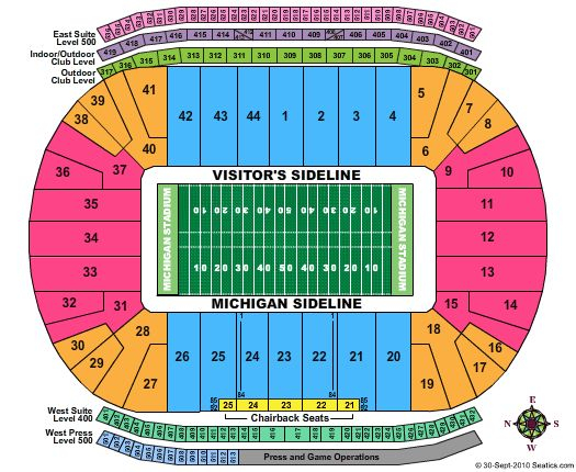 U Of Michigan Football Stadium Seating Chart Stadium Seating Question