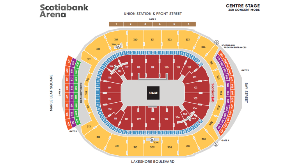 3D Seating Maps Scotiabank Arena