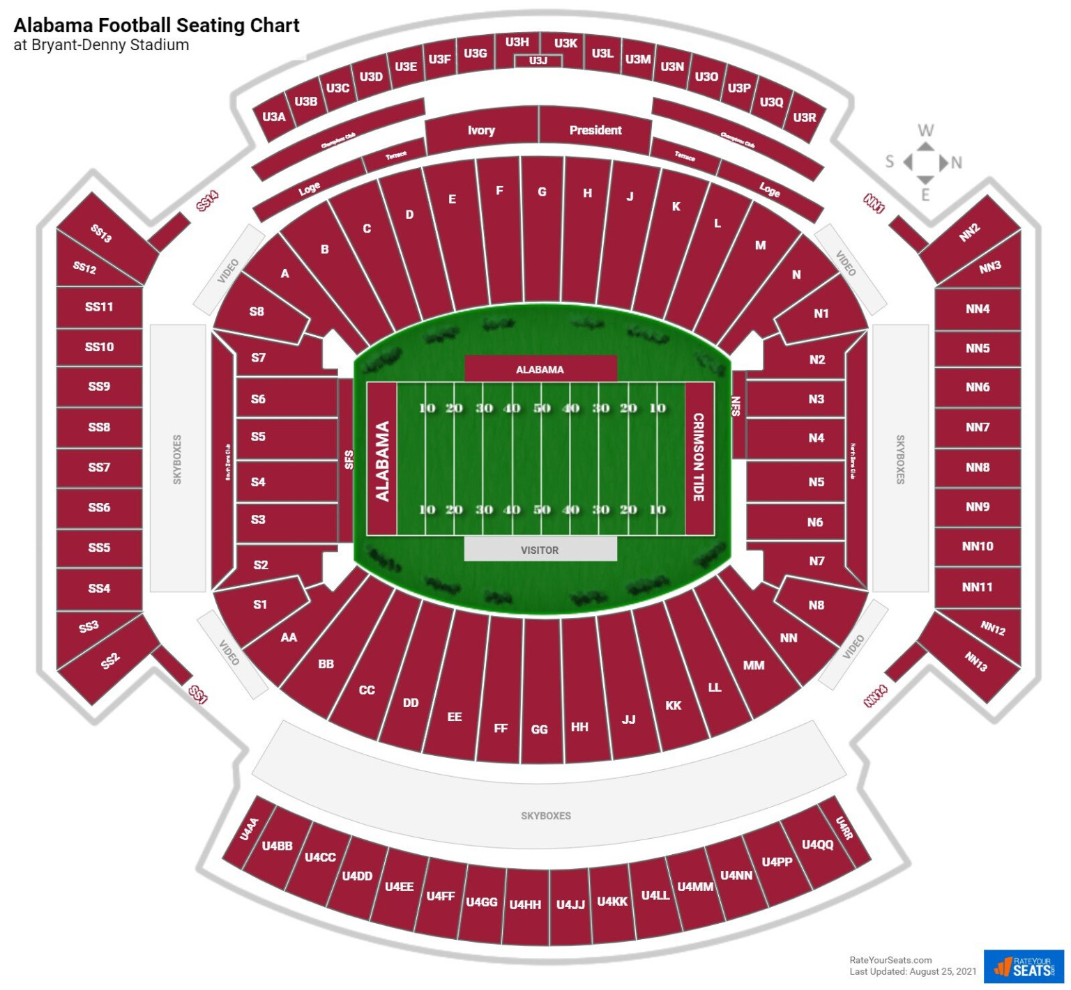 Bryant Denny Stadium Seating Chart RateYourSeats - Seating-Chart.net