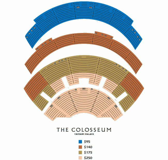 Caesars Palace Seating Chart Colosseum Seating