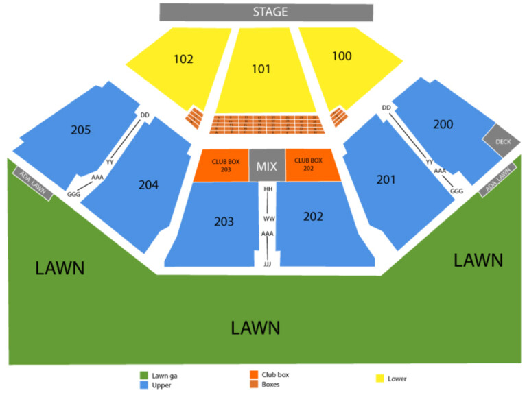 Dos Equis Pavilion Seating Chart With Seat Numbers Chart Walls