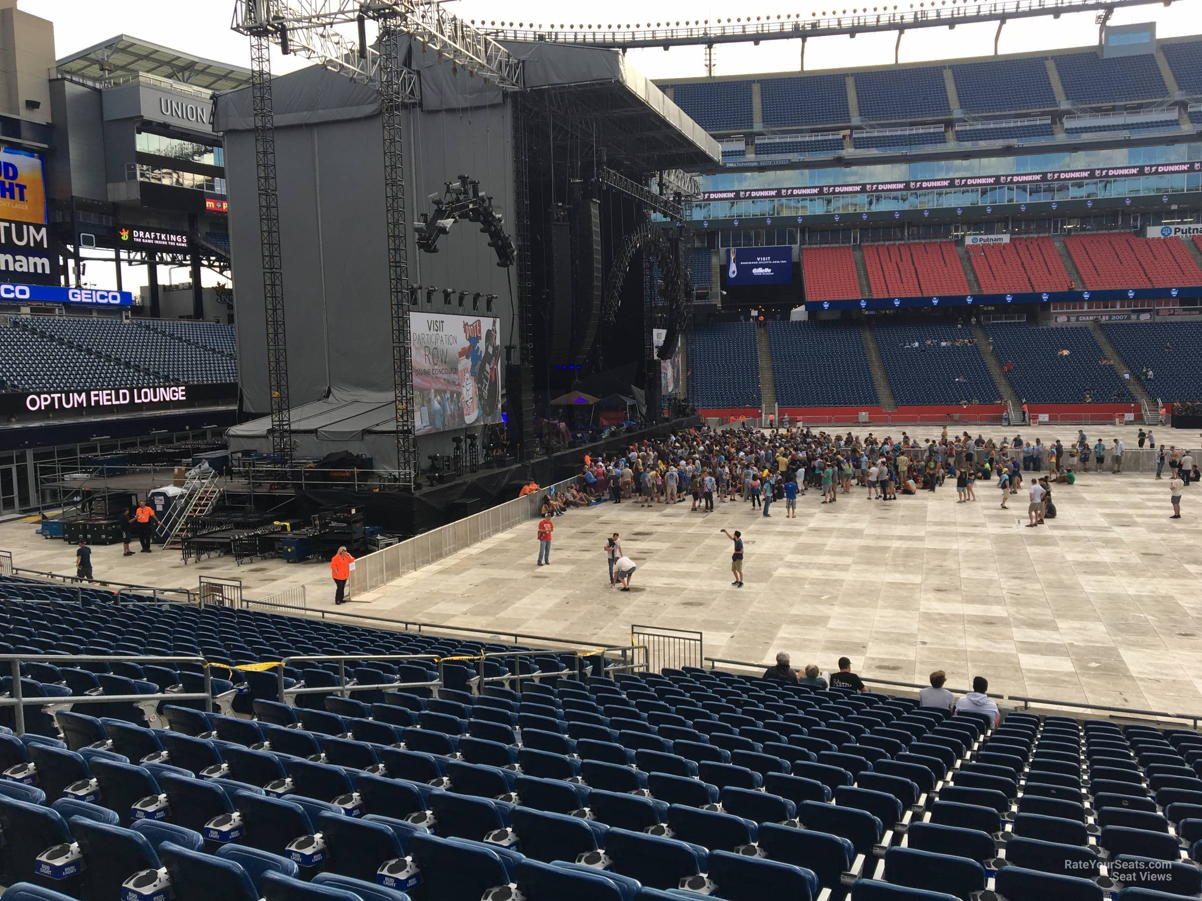 Gillette Stadium Section 112 Concert Seating RateYourSeats