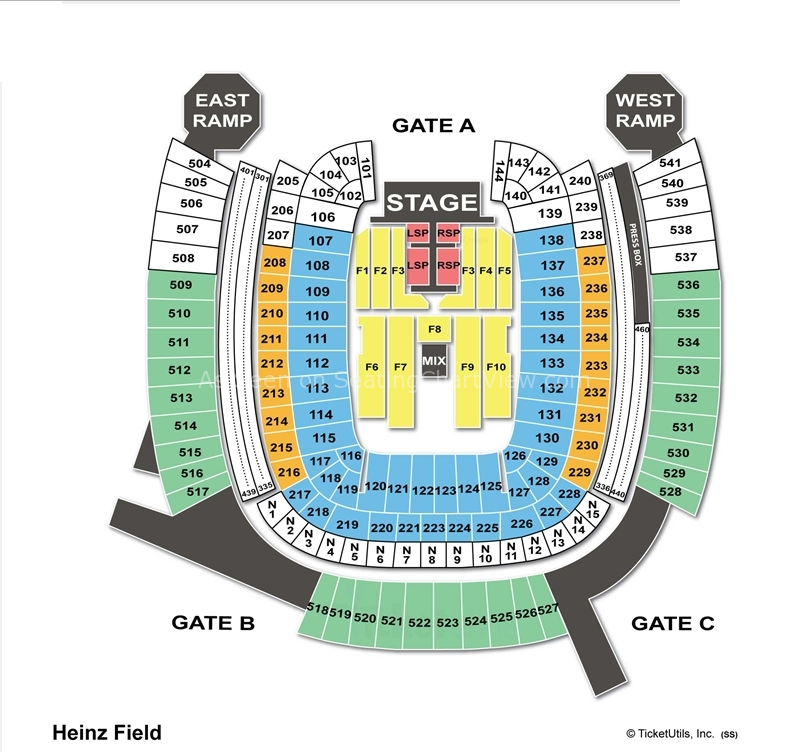 Heinz Field Pittsburgh PA Seating Chart View