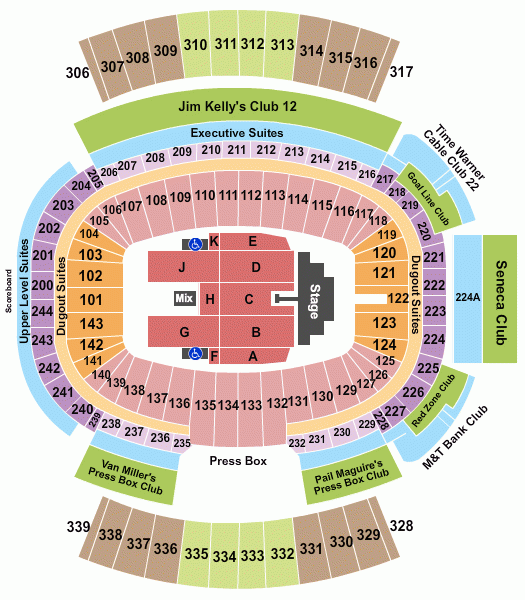 Highmark Stadium Seating Chart And Maps Buffalo