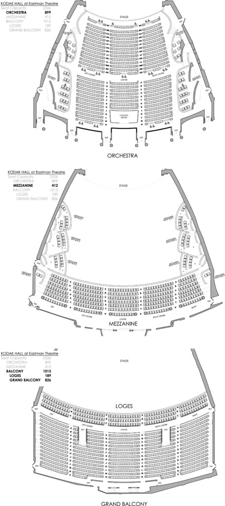 Kodak Hall At Eastman Theatre Seating Chart Eastman Theatre