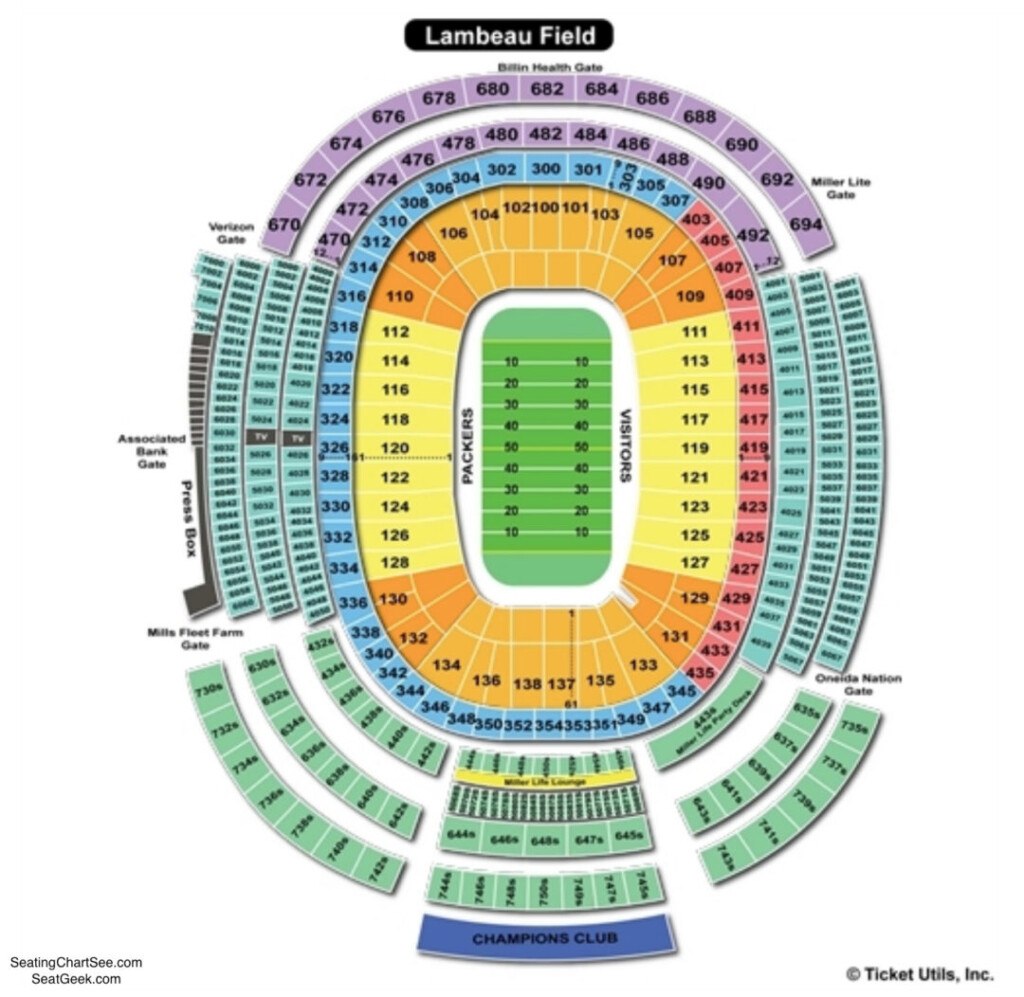 Lambeau Field Seating Chart Seating Charts Tickets