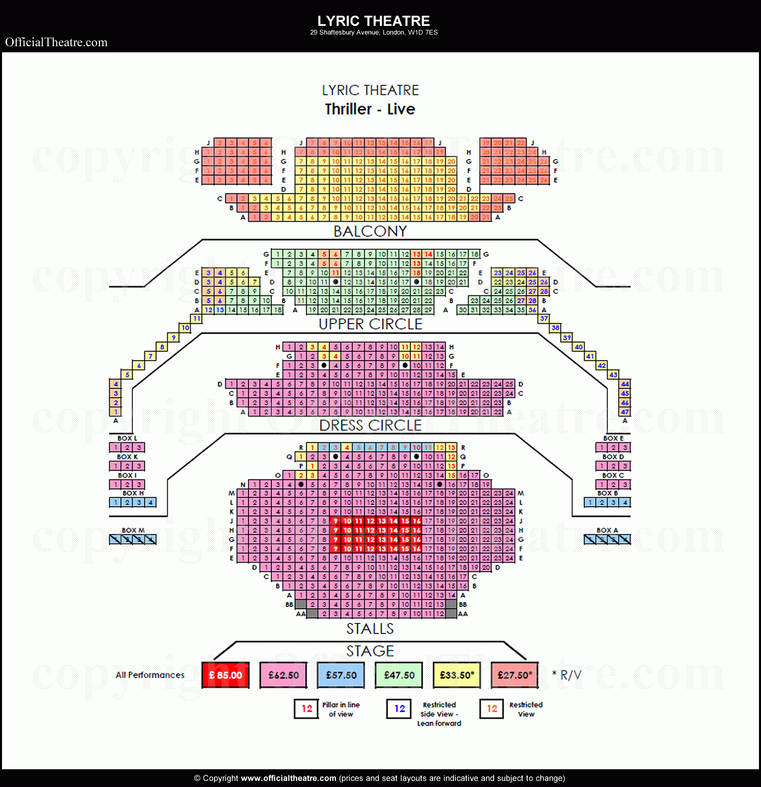 Lyric Theatre London Seat Map And Prices For Get Up Stand Up The Bob 