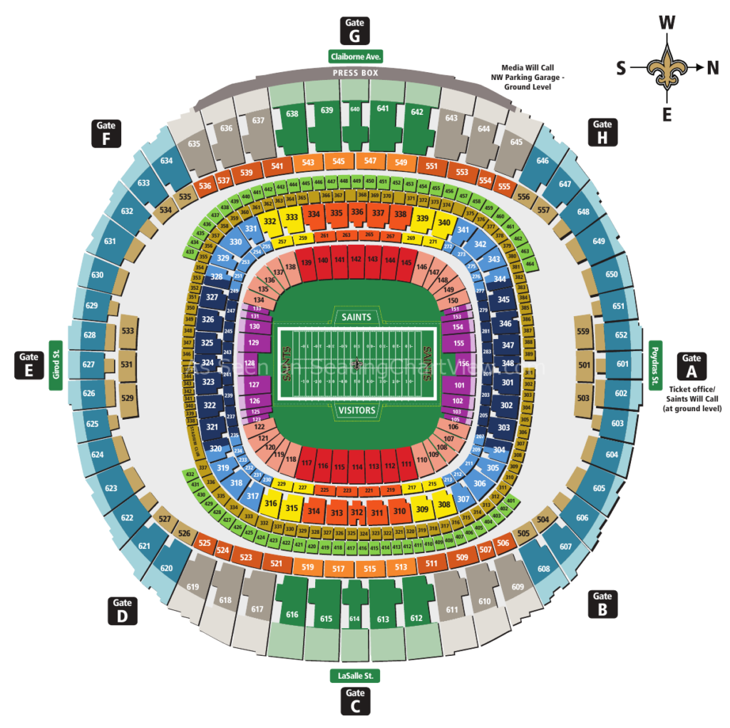 Mercedes Benz Superdome New Orleans Concert Seating Chart Seating