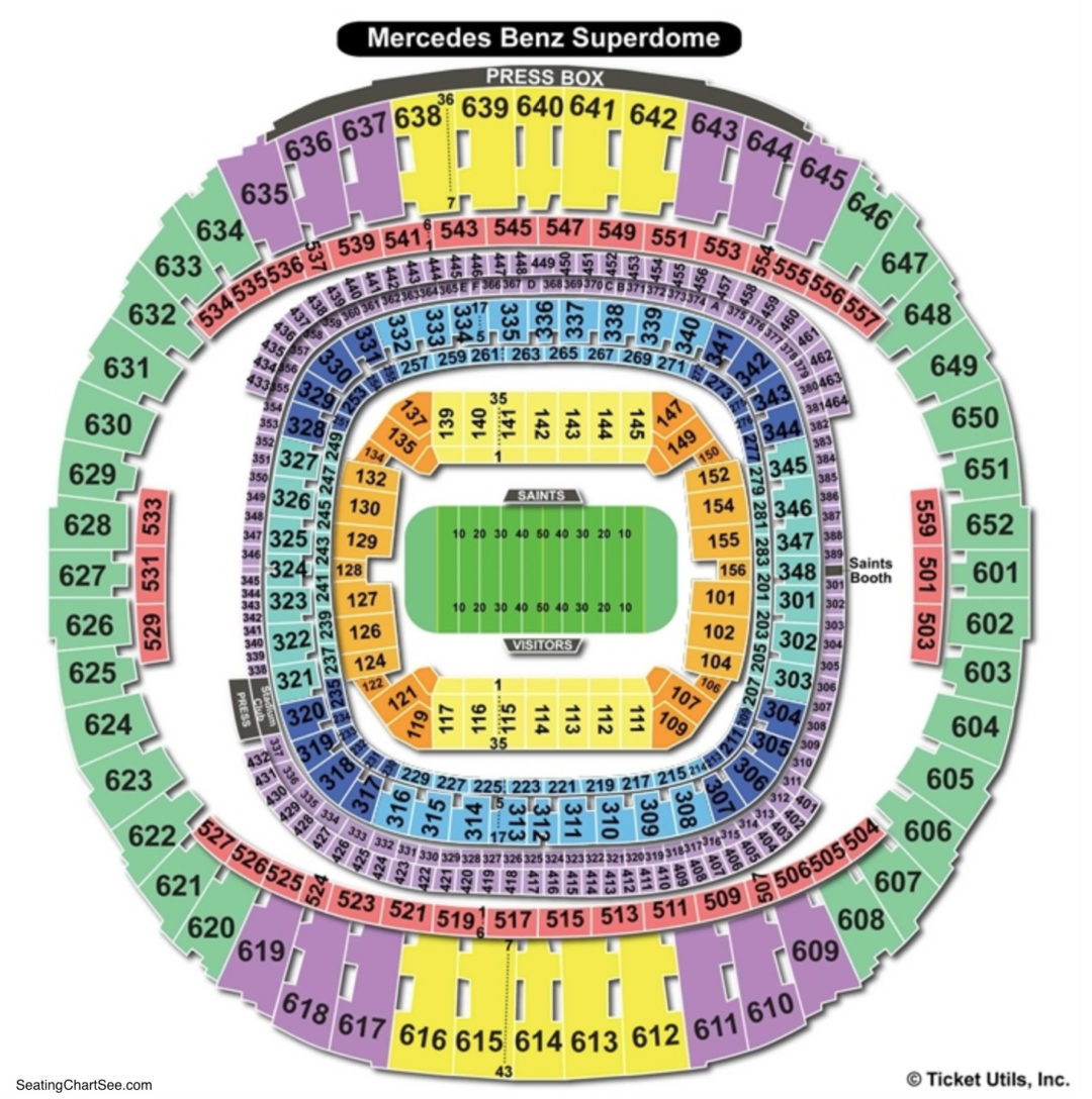 Mercedes Benz Superdome Seating Chart Seating Charts Tickets