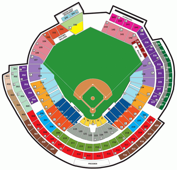 Nationals Ball Park Seating Chart And Parking Information As Well As 