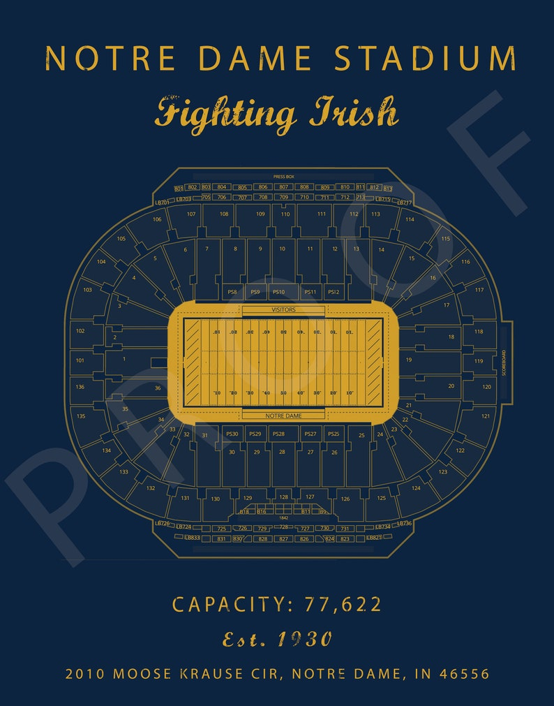 Detailed Notre Dame Stadium Seating Chart