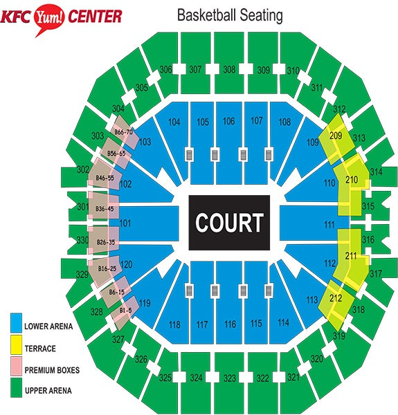 Seating Charts KFC Yum Center