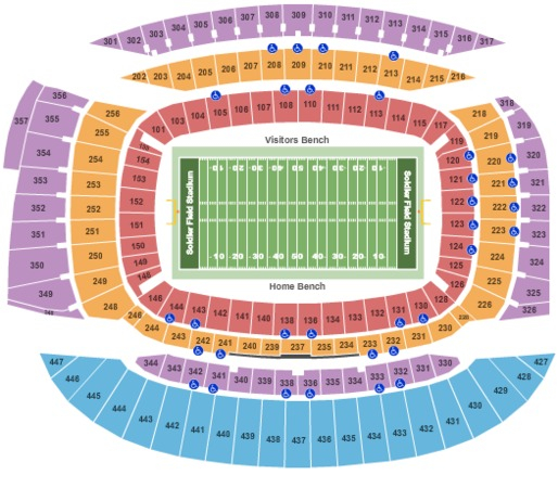 Soldier Field Stadium Tickets In Chicago Illinois Seating Charts 