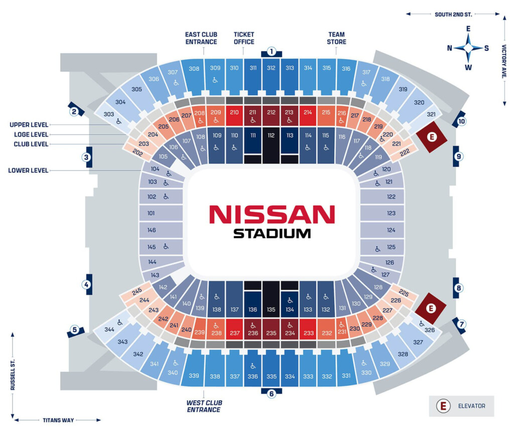 Nissan Stadium Nashville Seating Chart