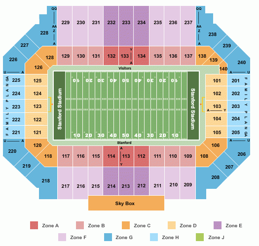 Stanford Stadium Seating Chart Rows Seats And Club Seats